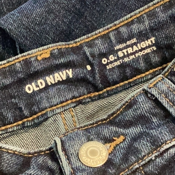 Old Navy O.G. Straight High Rise Jeans Size 8 Blue - Picture 5 of 7